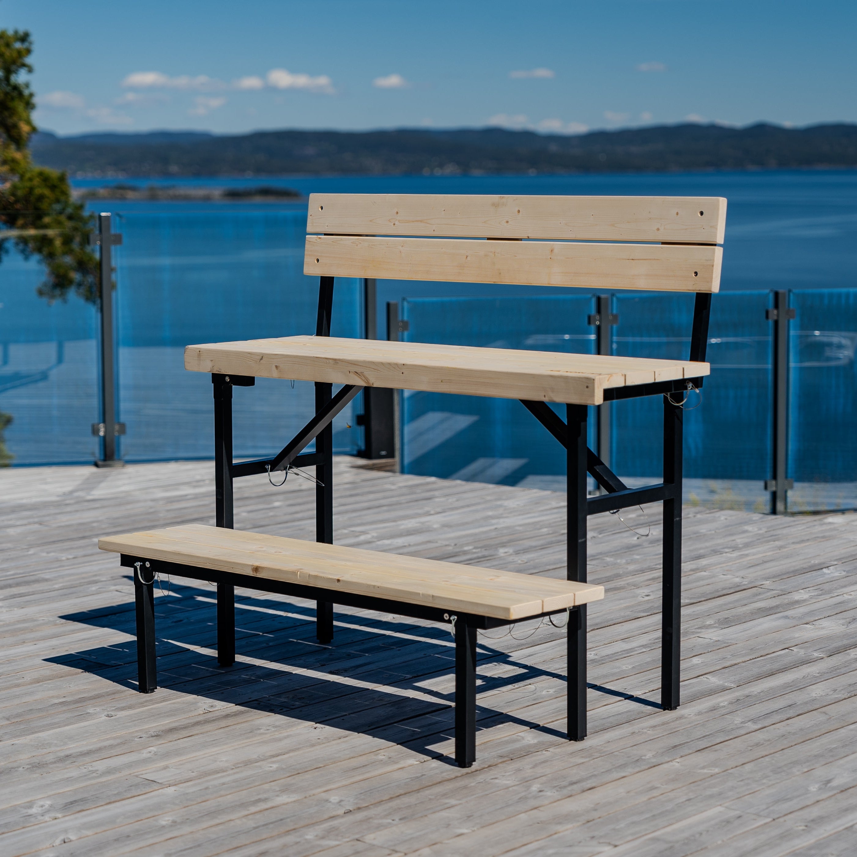 Set: Saunazelt Dalen 3.0 + Ofen + Sauna-Zubehör + Regenschutz + zweistufige Bank