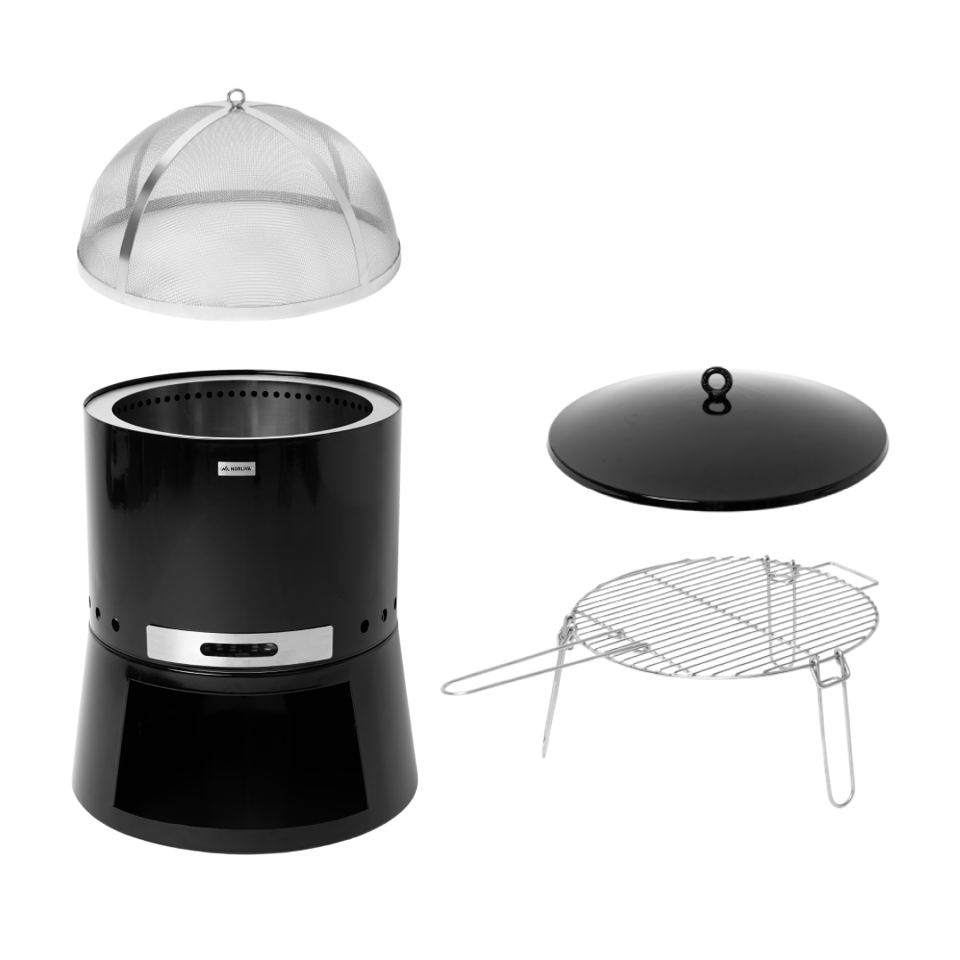 Set: Senja Pluss + Deckel + Grillrost + Funkenschutz