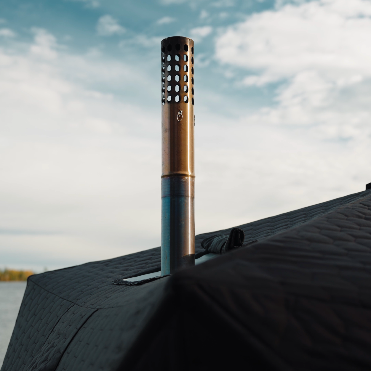 Set: Saunazelt Dalen 2.0 + Ofen + Sauna-Zubehör + Regenschutz + Bänke