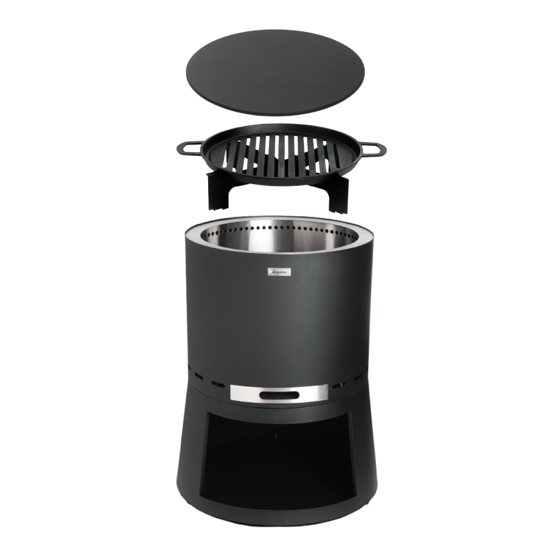 Set: Skara Pluss + Deckel + Gußeisen-Grillrost