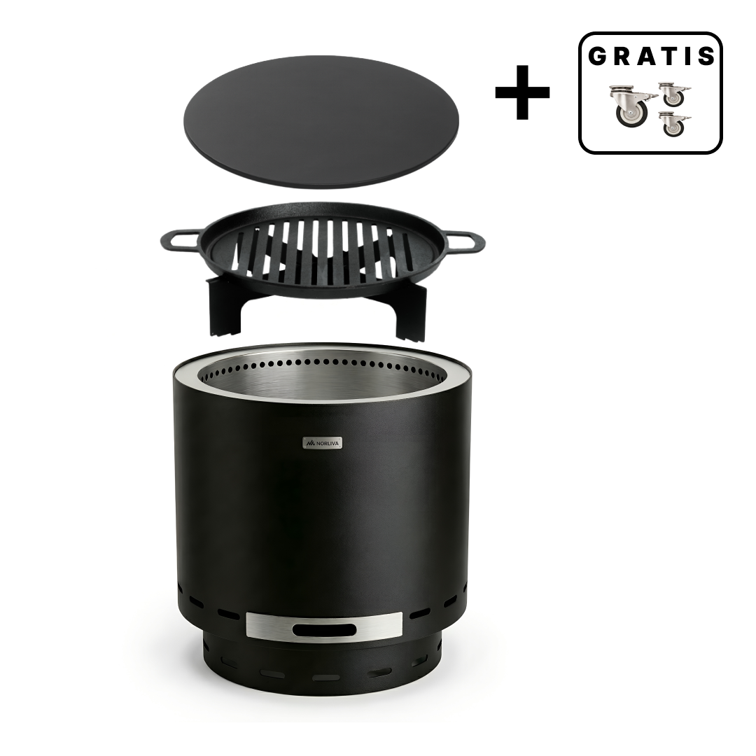 Set: Skara + Deckel + Gußeisen-Grillrost