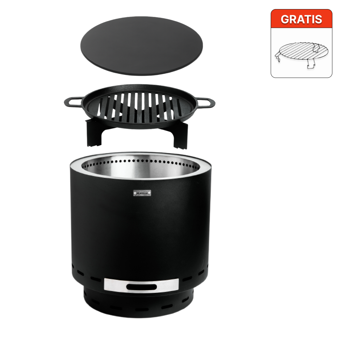 Set: Skara + Deckel + Gußeisen-Grillrost