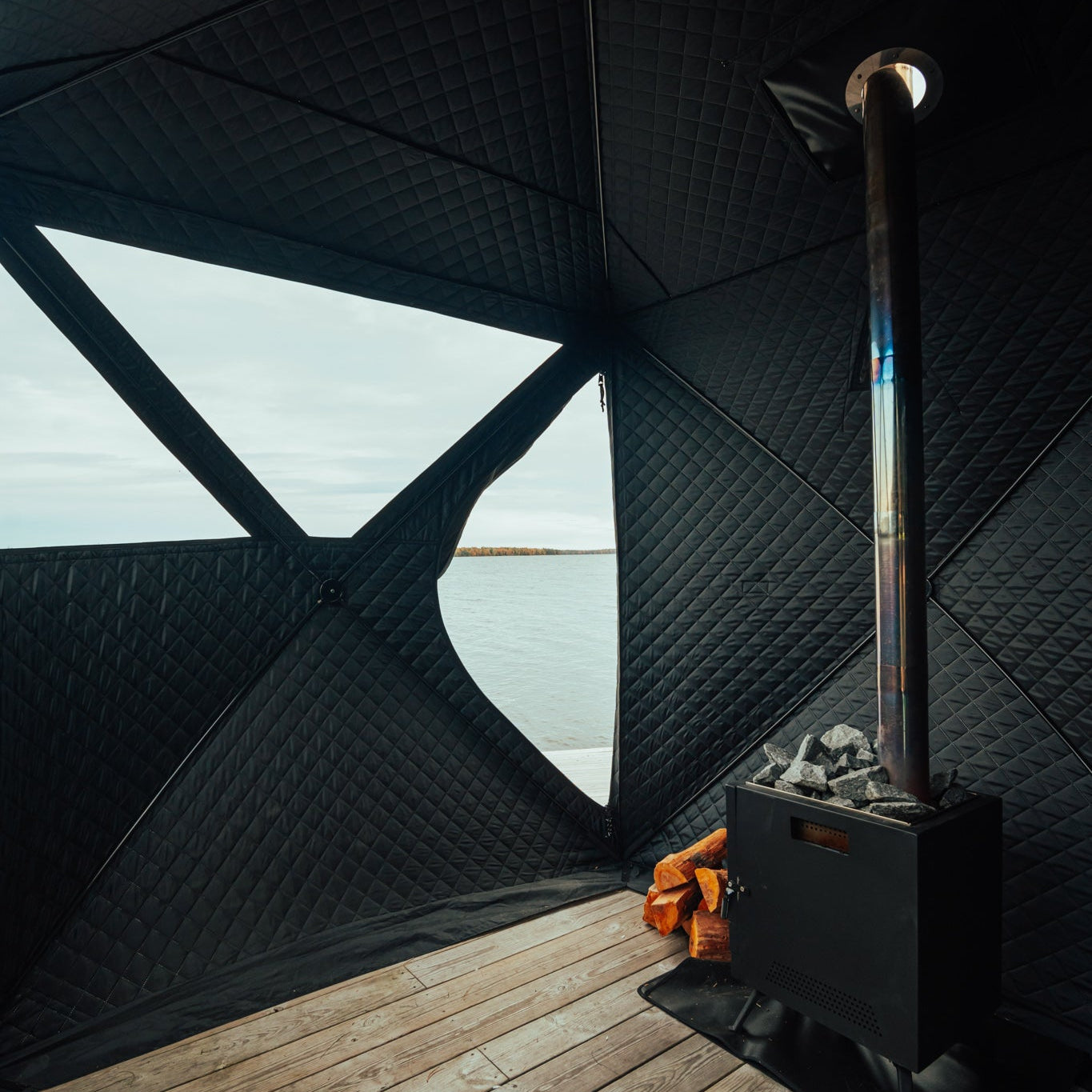 Set: Saunazelt Isen 2.0 + Ofen + Sauna-Zubehör