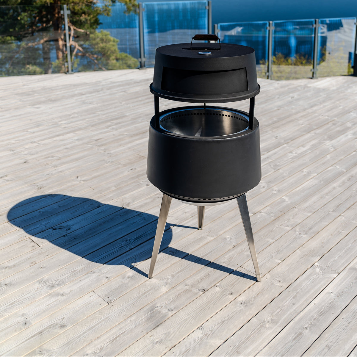 Set: Juna Pluss + Deckel + Feuerplatten-Grill + Pizzaofen-Aufsatz