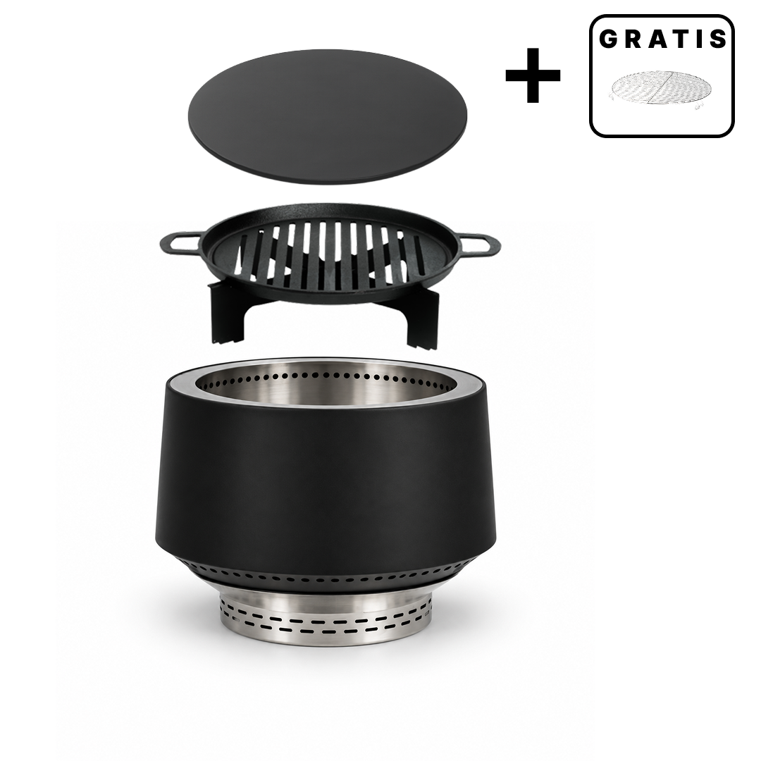 Set: Juna + Deckel + Gußeisen-Grillrost