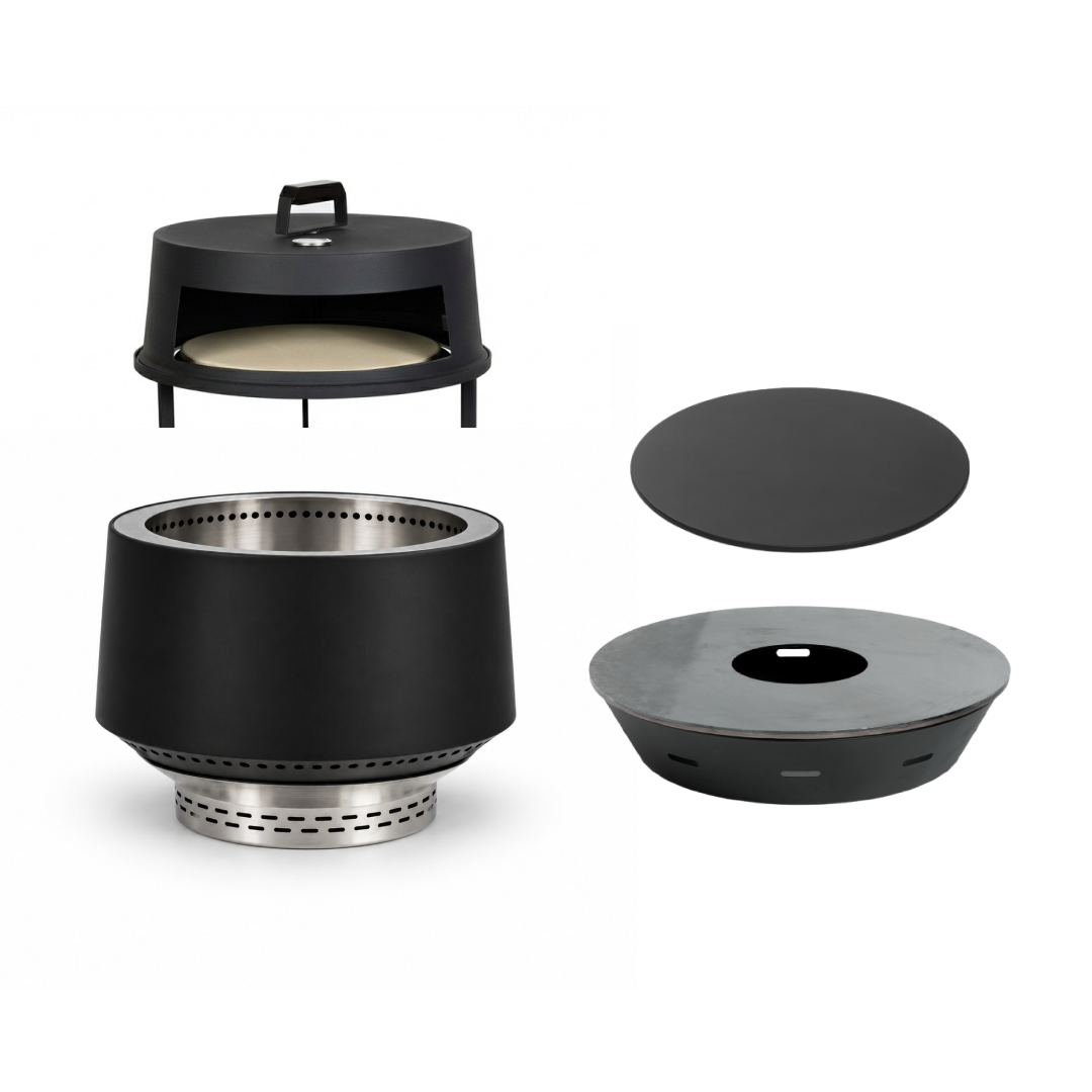 Set: Juna + Deckel + Feuerplatten-Grill + Pizzaofen-Aufsatz