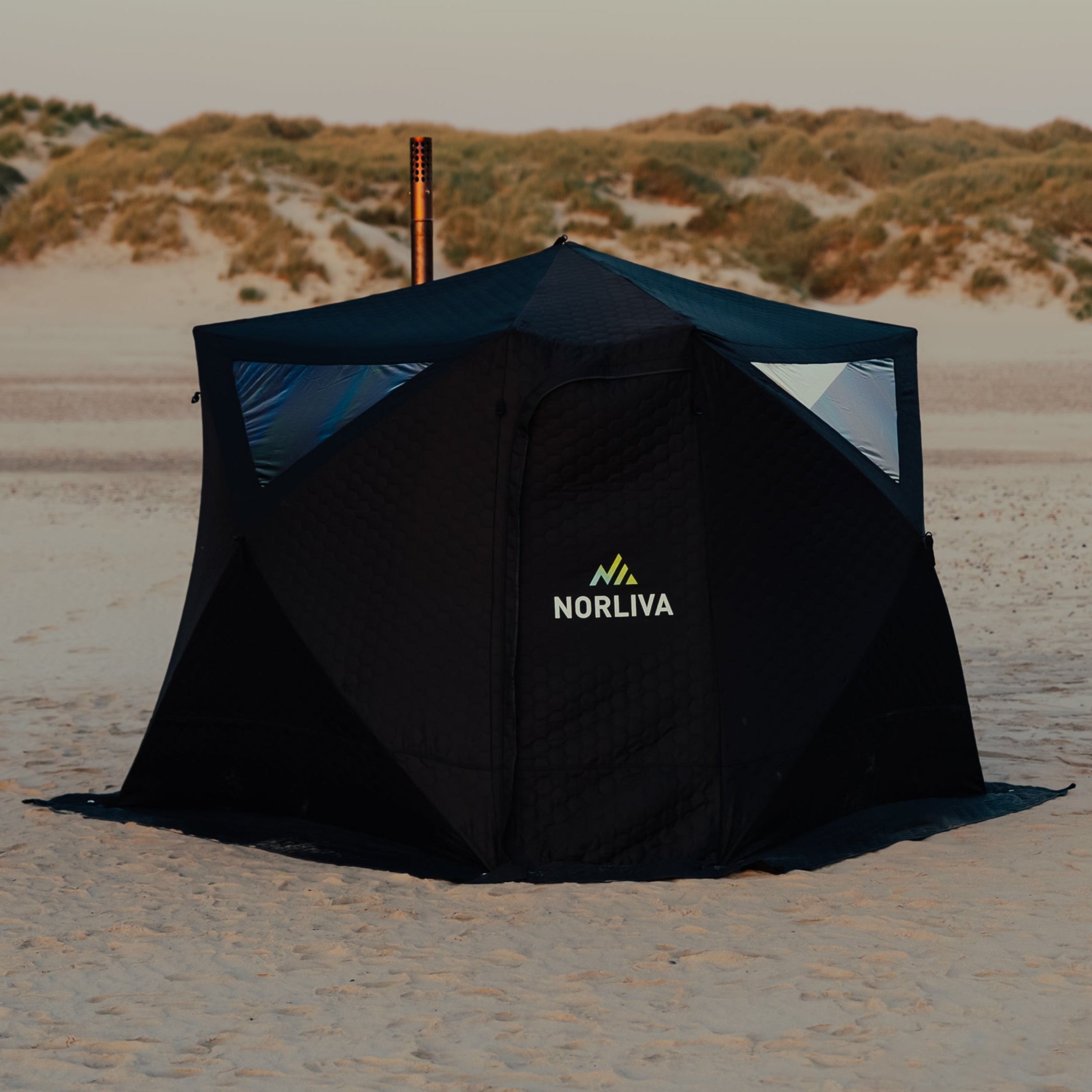 Set: Saunazelt Fjorden + Ofen + Sauna-Zubehör
