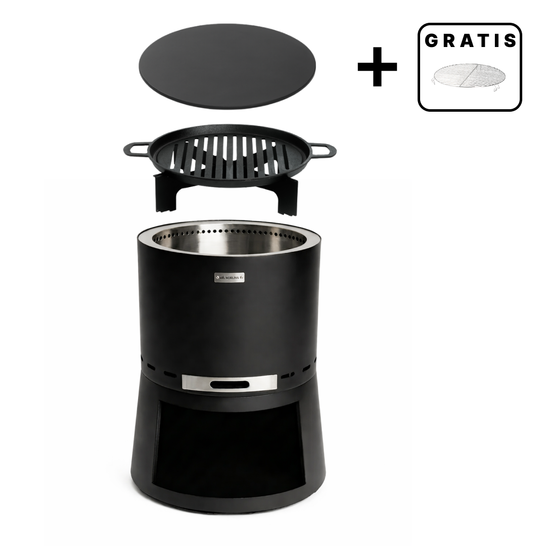 Set: Skara Pluss + Deckel + Gußeisen-Grillrost