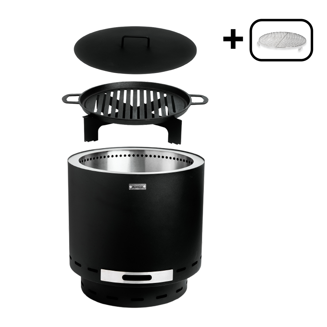 Set: Skara + Deckel + Gußeisen-Grillrost