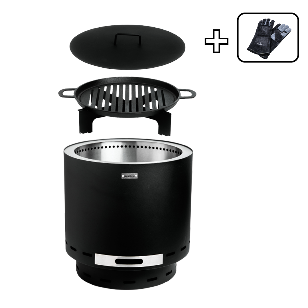 Set: Skara + Deckel + Gußeisen-Grillrost