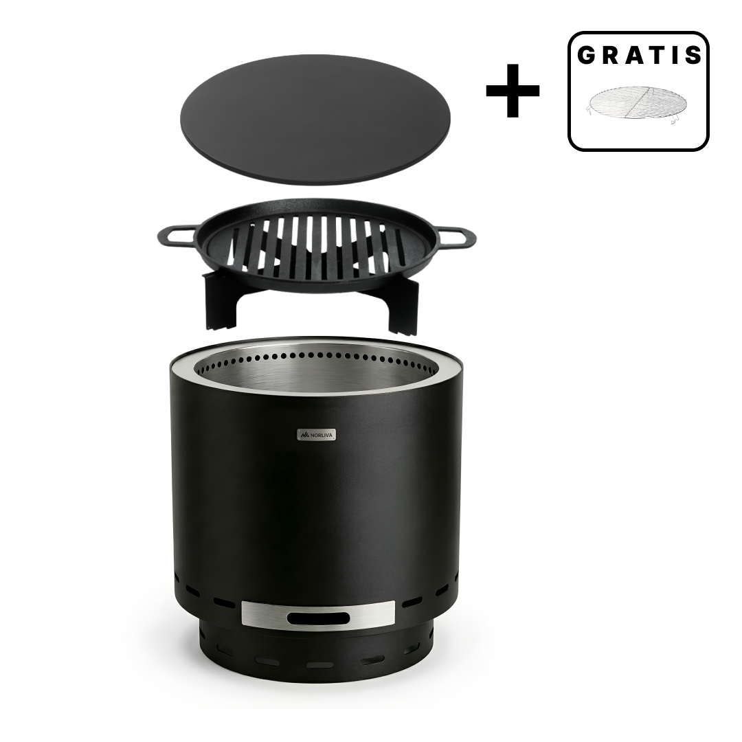 Set: Skara + Deckel + Gußeisen-Grillrost