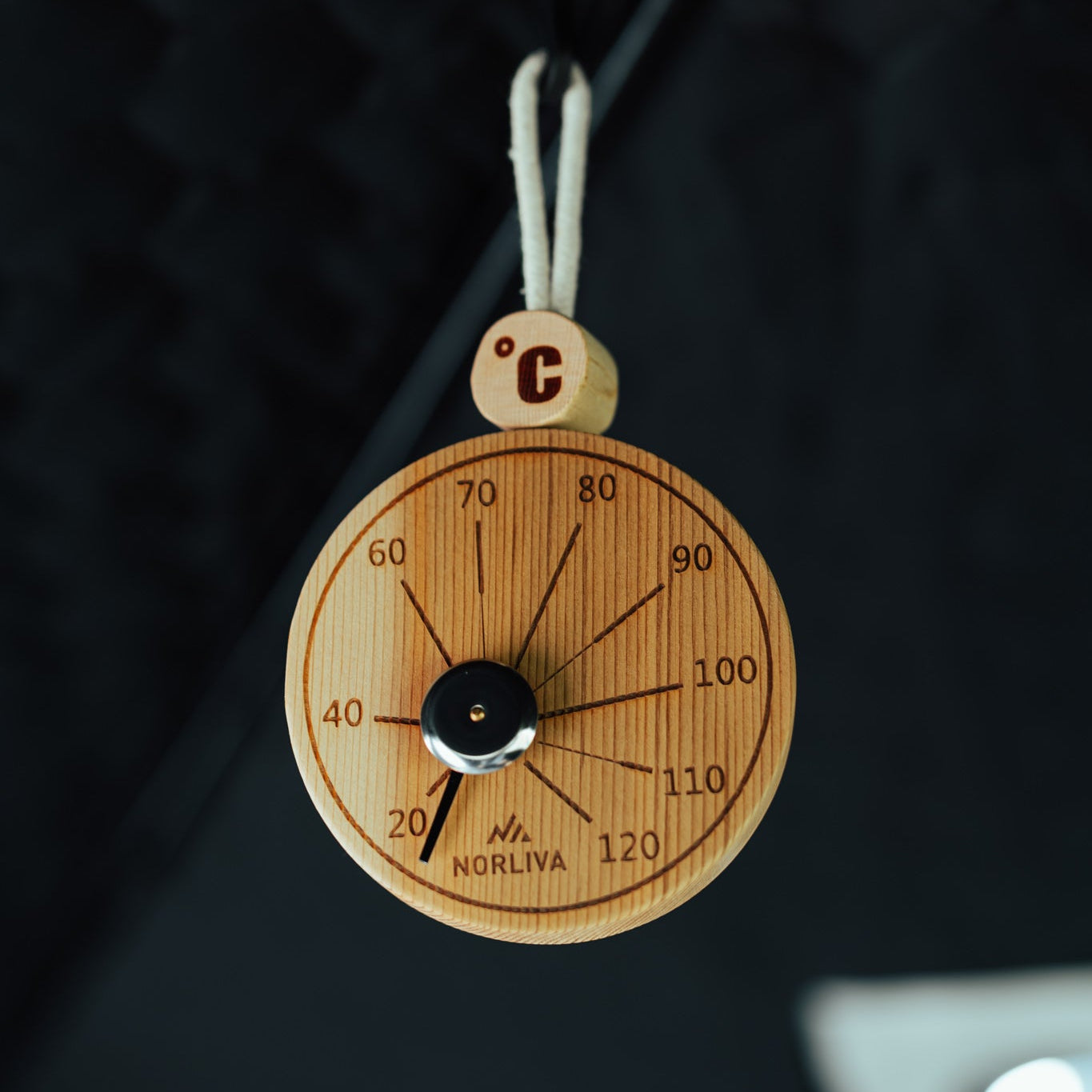 Saunathermometer, aufhängbar